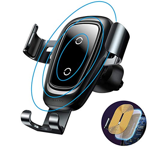 Wireless Charger Car Mount,10W Adjustable Gravity Air Vent Phone Holder Fit iPhone Nexus Samsung Moto OnePlus HTC Sony Nokia and Android Smartphones Qi Certified, Black