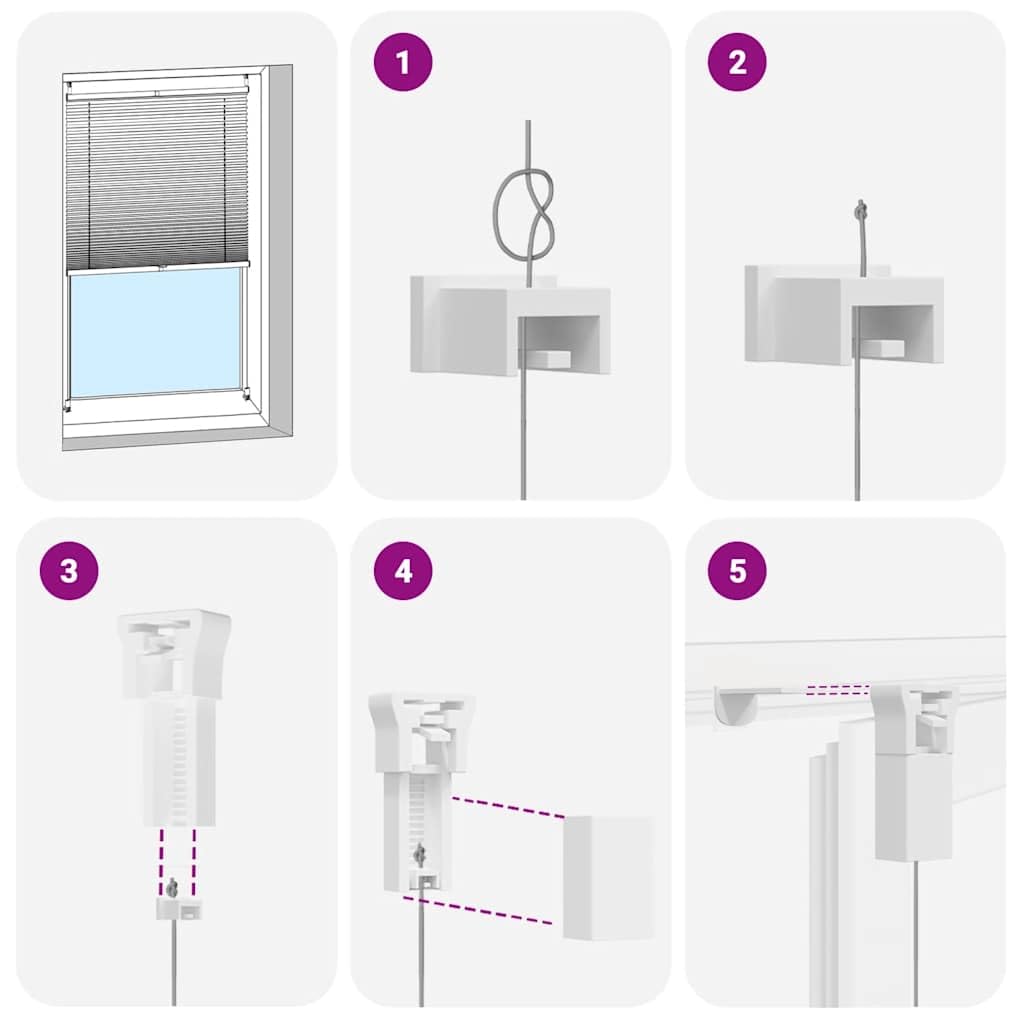 Plissee Faltrollo Rollo Plisseerollo Weiß 50x125cm Klemmfix ohne Bohren Sichtschutz Sonnenschutz Thermorollo Verdunkelung für Fenster Tür Dachfenster Schlafzimmer