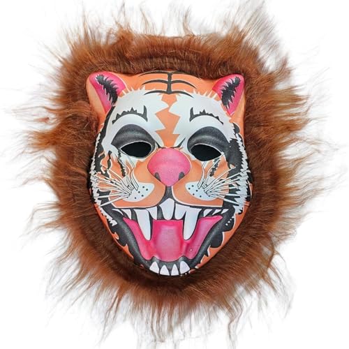 Image of PoPo Toys Animal Aggressive Panther Face Mask for Kids | Party Supplies for an Animal Themed Halloween /Holi | Pack of 1 (Any Random)