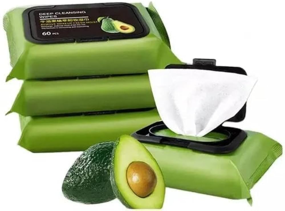 Avocado Makeup Remover Wipes, 60 Count Hydrating Facial Cleansing Towelettes, Gentle Disposable Makeup Removing Wipes with Moisturizing Formula for Fresh Clean Skin-image-43