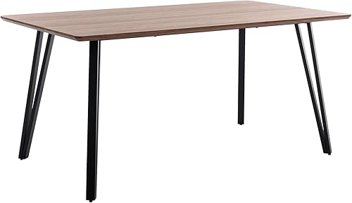 Mesas modernas de madera para cocina y comedor, mesa de comedor rectangular de 63 pulgadas para ahorrar espacio, mesa de comedor cuadrada para