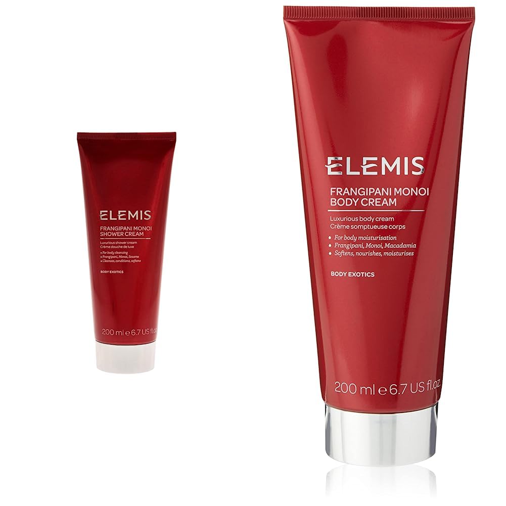 ELEMIS Frangipani Monoi Shower Cream, crema de ducha selecta 200 ml + Frangipani Monoi Body Cream, crema corporal selecta 200 ml