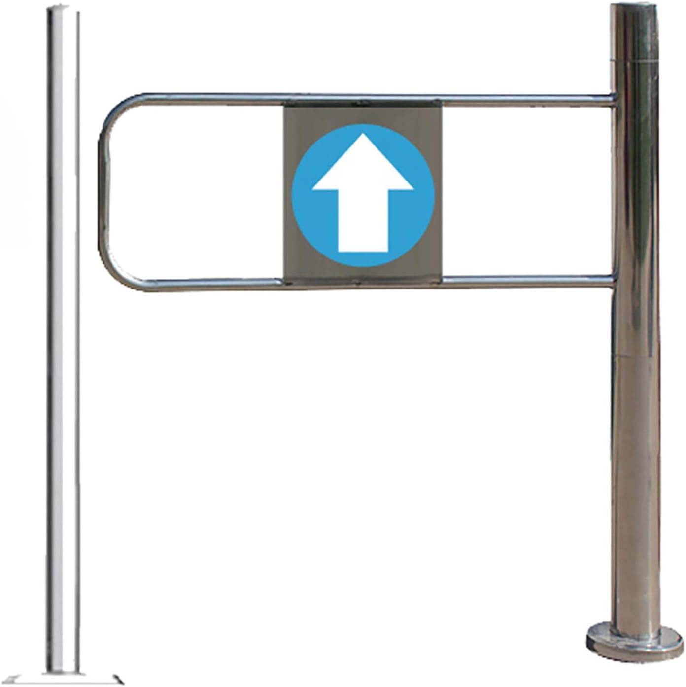 Heavy Duty Swing Gate for Supermarkets, Stainless Steel 1-Way Closing Access Door, Commercial Entrance Security Barrier, Ideal for Store & Library (80x97 cm, Right)