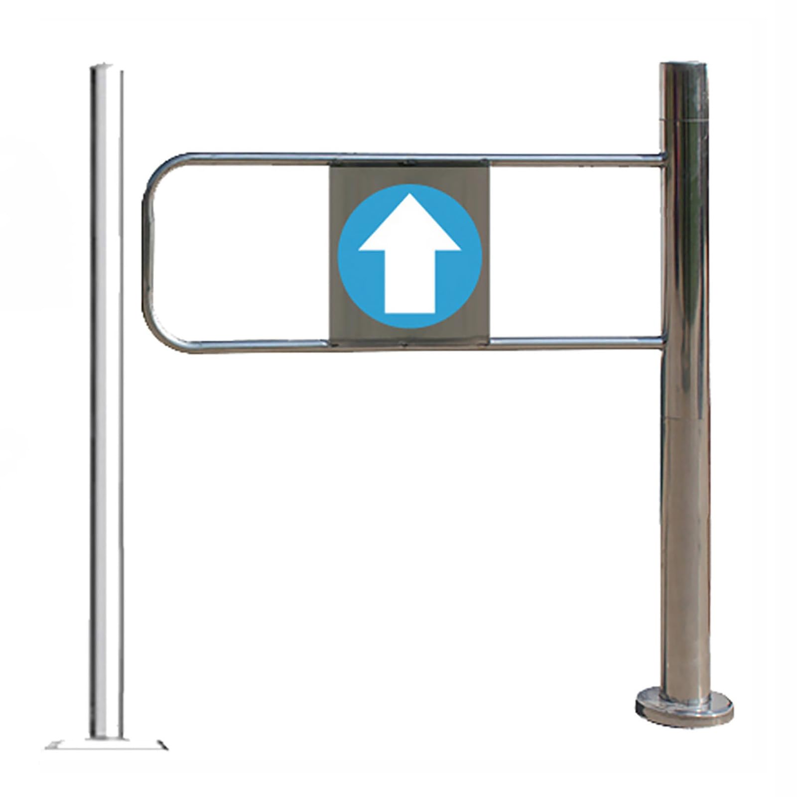 Cancello a Battente in Acciaio Inox Resistente per supermercati e biblioteche - Porta di Accesso con Chiusura unidirezionale, barriera di Sicurezza Commerciale, Apertura a Destra, 80x97 cm,