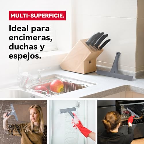 Escobilla de silicona resistente para cristales de ducha con mango ergonómico 4