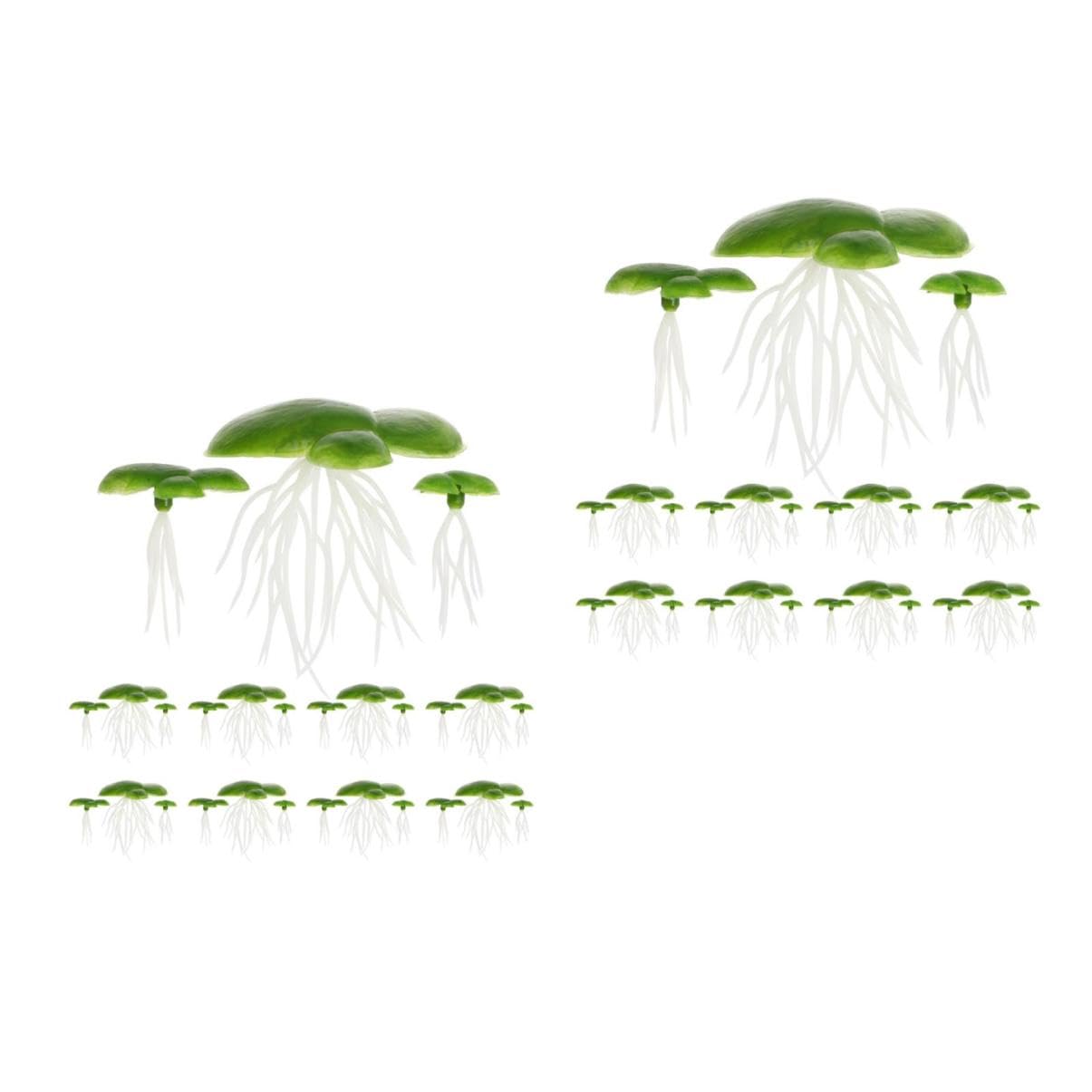 4paquetes Decoración Acuática Artificial De Plástico De Planta Flotante Simulada para Acuarios y Peceras Verde Natural