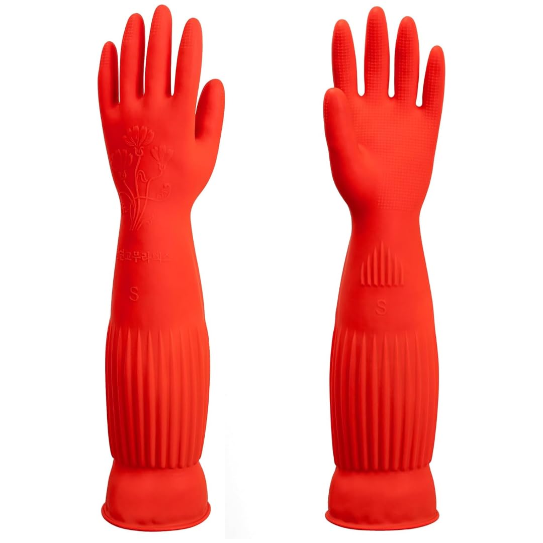 STYLERA Latex Rubber Hand Gloves for Dishwashing, Kitchen, Cleaning, Washing, Working, Painting, Gardening, Pet Care Thick Latex Elbow Length, Wet and Dry Gloves (PACK OF 1 PAIR, RED) (B0D1CDWQML) Amazon Price History, Amazon Price Tracker