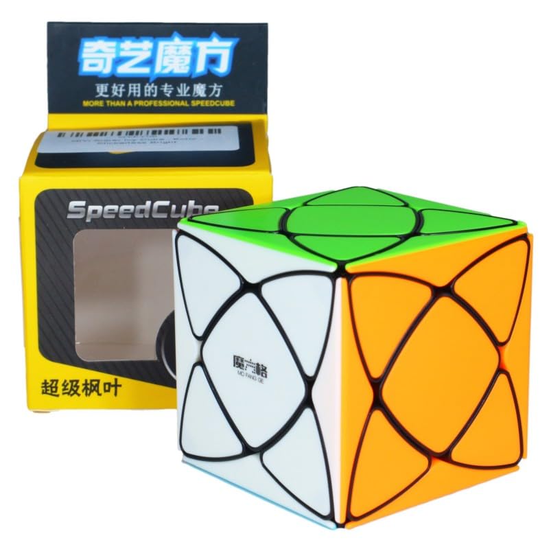 Image of Hawkister QiYi Super Ivy Tiled Black-Base Speed Cube | Professional Rex Cube Shape Mod | Durable Embedded Tiles & Sleek Black Body, 57mm Smooth Turning Skewb-Style Logic Puzzle for Advanced Solvers