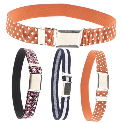 4 pcs Elastic Belts Stretchy Waist Belts for Boys and for Jeans Dresses Skirts Daily Casual Use