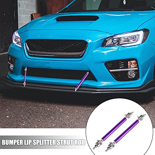 X Autohaux 2Pcs 7"-9" Car Adjustable Front Bumper Lip Splitter Strut Tie Rod Bar Universal Purple #TOP1