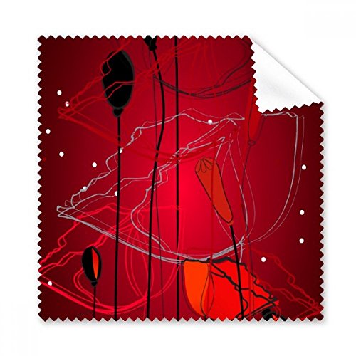 Chiffon lunettes pavot rouge lot de 5 lingettes artistiques pour offrir à vos proches