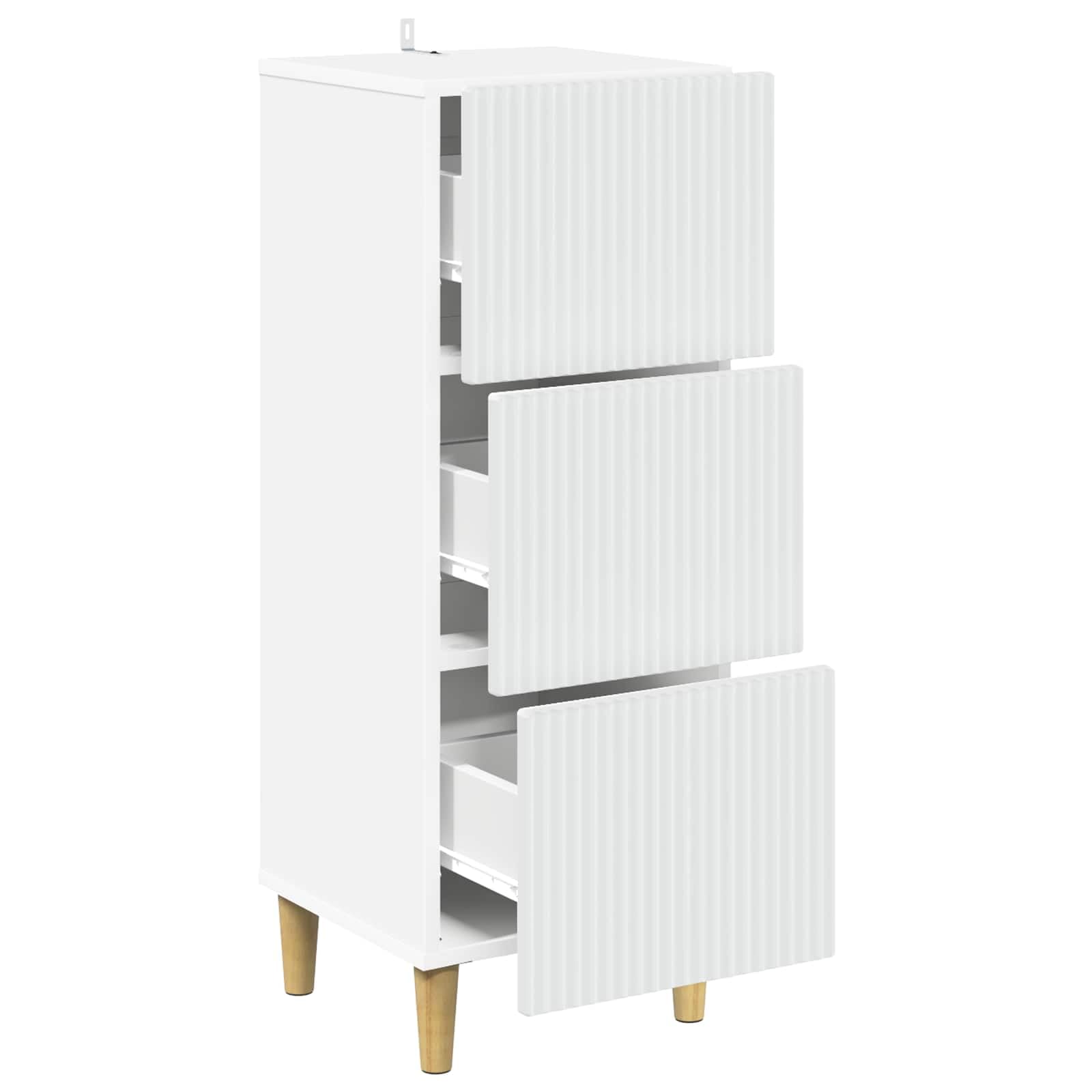 Cabinet De Tiroirs Blanc 33 x 34,5 x 90 cm Bois D'ingénierie
