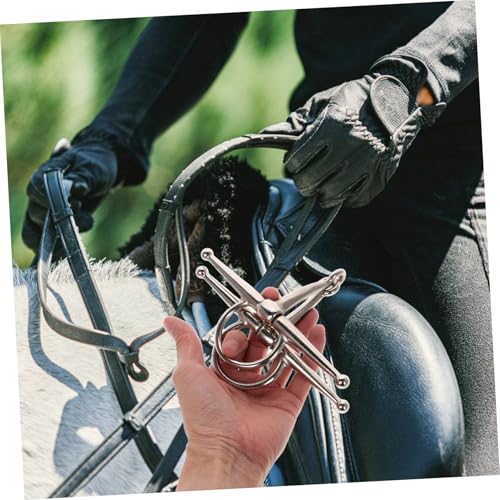 Bocado de acero inoxidable para evitar tirones y mejorar control del caballo 6