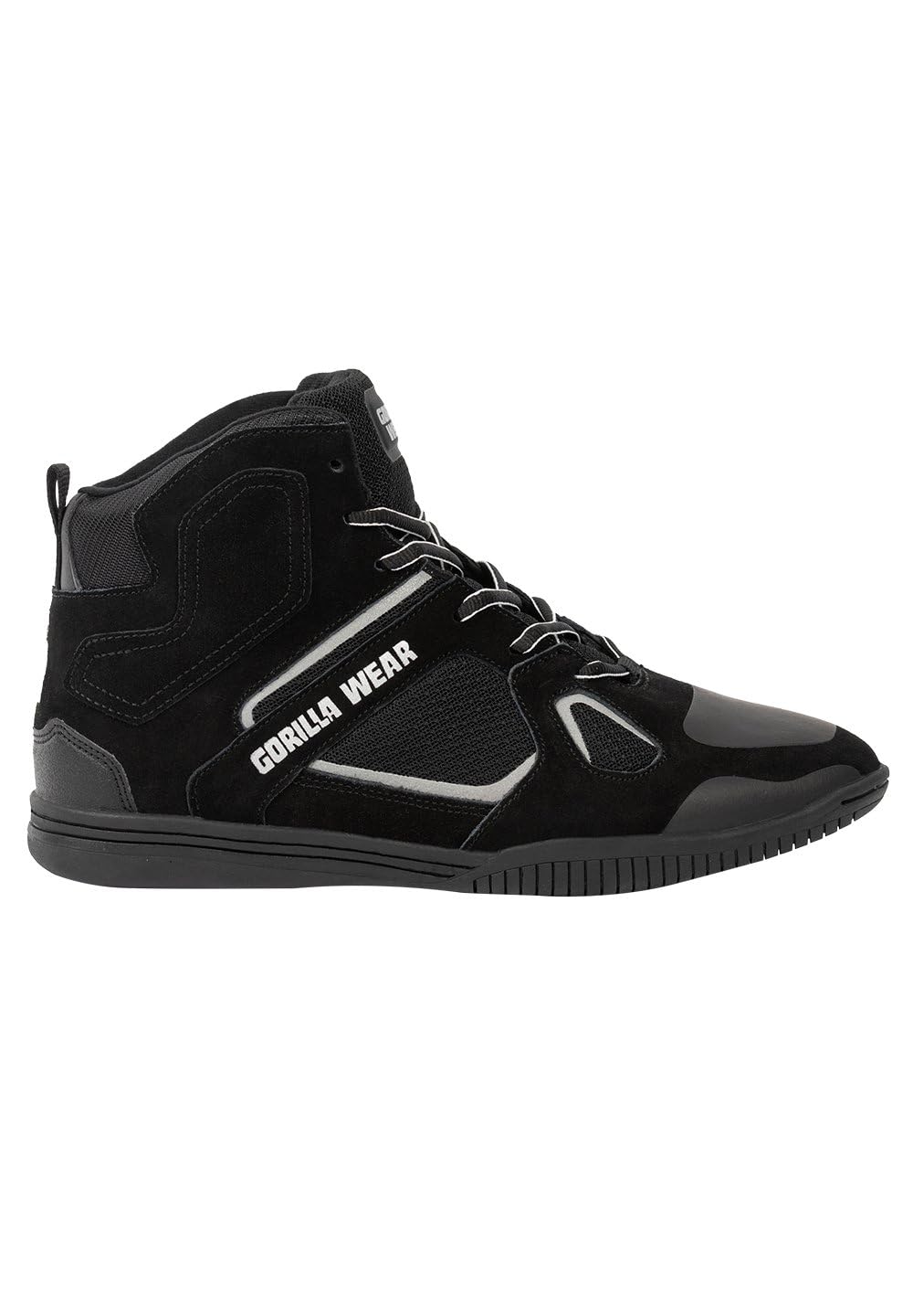 Gorilla Wear Bodybuilding Schuhe Troy High Tops - Schwarz/Rot - Sport Freizeit Alltag Training Workout Schnürsenkel mit Logo Bequem Extra Starker Halt für Herren