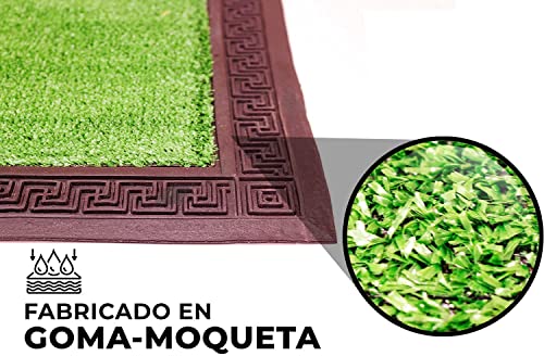 LucaHome, Home Entrance Doormat 40 x 63 cm Rubber and Artificial Grass Non-Slip Base, Doormat, Easy Cleaning - Image 3