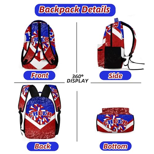Personalized Cheer Backpack, Custom Cheerleader Backpack with Name, Customize Cheerleading Backpack (Blue&Red)3
