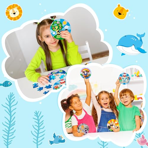 Haooryx Bible Story Jigsaw Puzzles, 12 piezas rompecabezas con historias bíblicas de Noé y Jonás, juguetes educativos para niños y adultos miniatura 7
