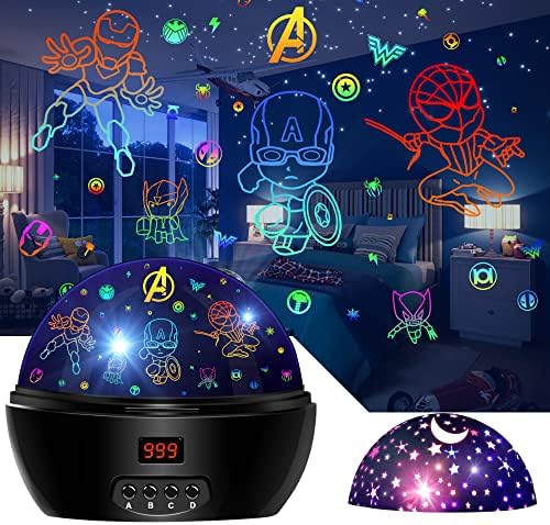 MOKOQI Kid Light Projector Superhero Toys for Boys 5-7 Avengers Night Light