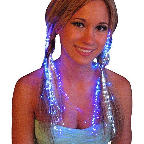 (Set of 5) Fiber Optics Hair Lights Clusters of Light Strands Flash