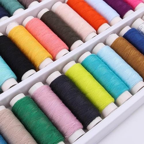 39 Bobinas de hilo de coser de poliéster arcoíris 250 yardas cada uno accesorios para costura a mano y máquina miniatura 5
