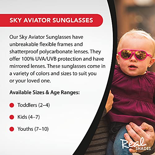 Sky Aviator Sunglasses for Kids, Toddler - Flexfit Frames2