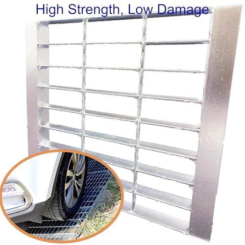 Image of Galvanized Steel Drain Grate with Lip, Channel Cover 12x12 in
