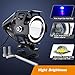 Motorcycle LED Fog Lights U7 Spotlight Daytime Running Lights Bicycle lights with Blue Angel Eyes Halo Ring and Switch 2-Sets