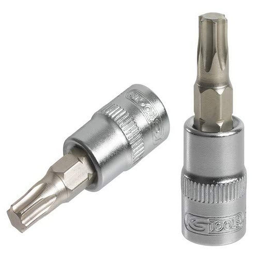Ks Tools Satin-Finish Chrome 922.1480 – Torx® 1/4 Inch Screwdriver Socket L.37 Mm – T15 – Ultimate® Range – Chrome Vanadium – Satin Chrome Finish