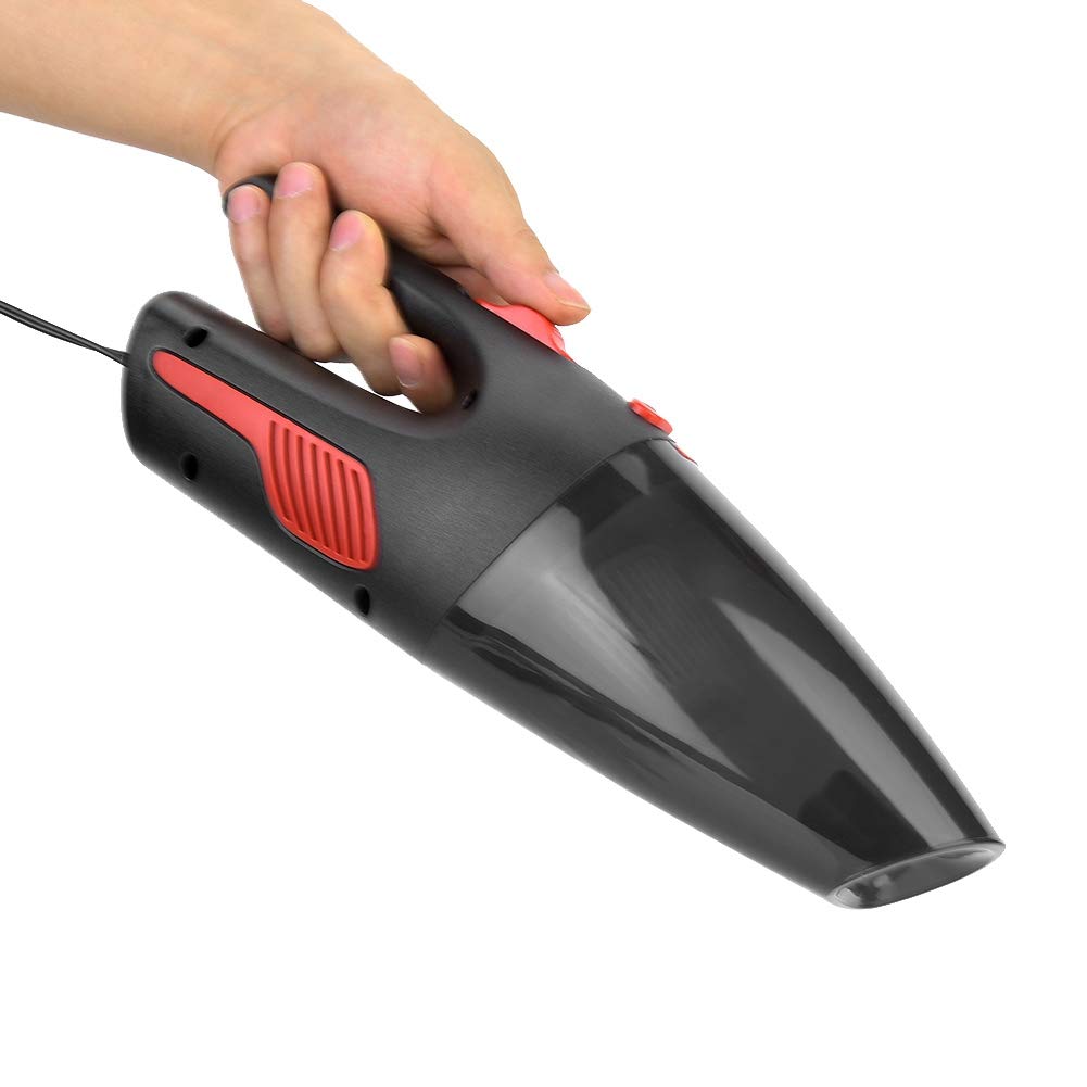 Aspiradora de Coche 120 W con Cable, aspiradora de Mano para húmedo y seco, Doble Uso, 12 V, ABS, Incluye 5 boquillas y Manguera para Coches, Camiones y Barcos, Color (Negro)