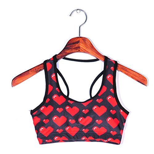 Image of Sister Amy Women's Aerobics Gym Dance Yoga Vest Printed Sports Bra Top Vest
