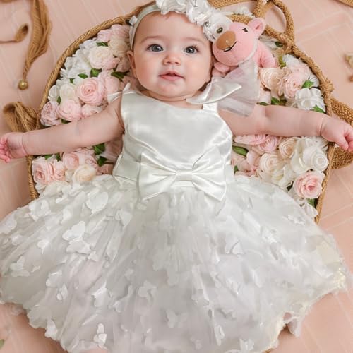 LZH Baby Girls Butterfly Tulle Christening Dress with Headband #TOP11