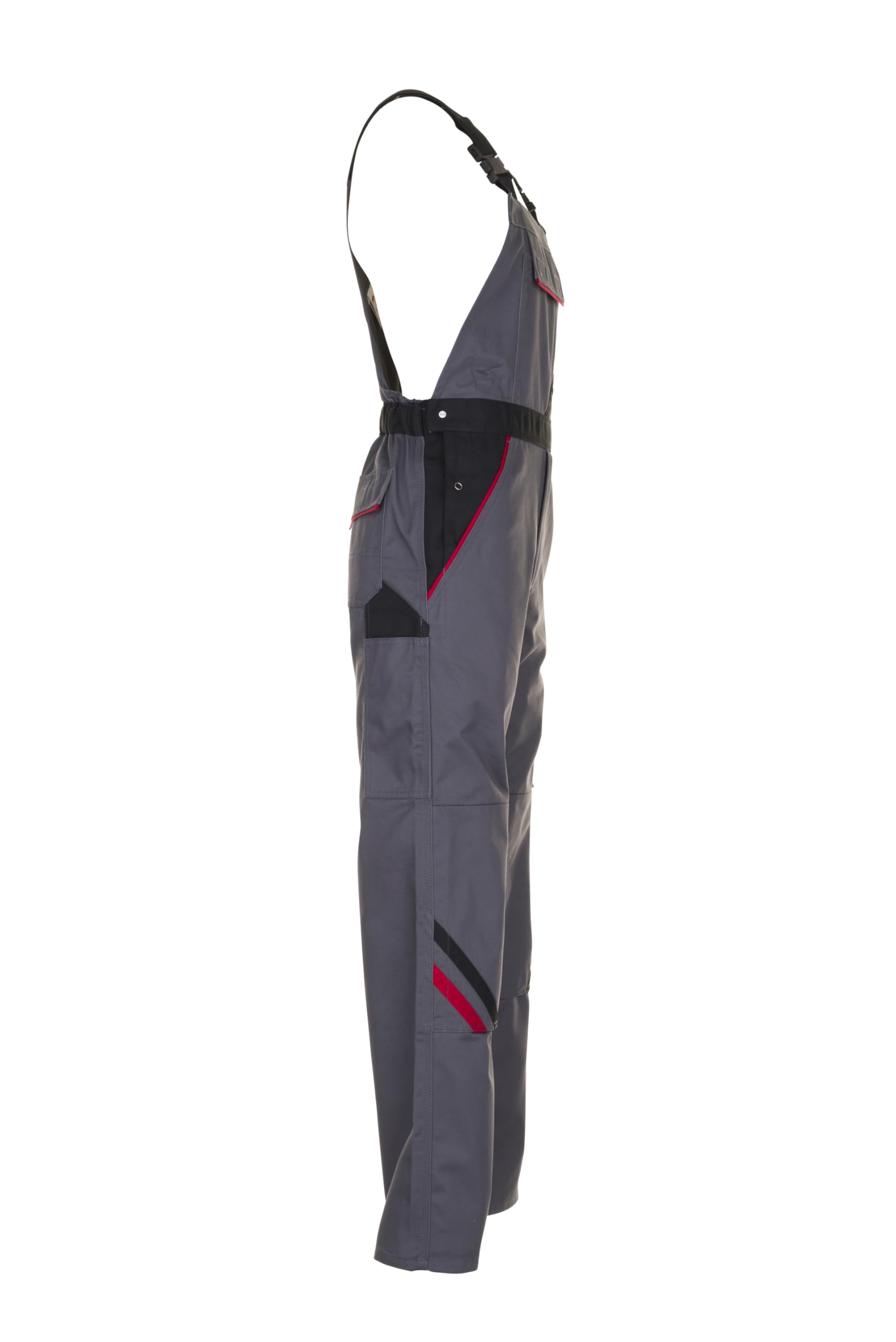 Planam Latzhose Highline Mg Peto «Highline», talla 56 en pizarra/negro/rojo Unisex adulto