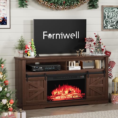 Furniwell Electric Fireplace TV Stand for TVs up to 65