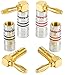 Produktbild Poppstar 4X High End Bananenstecker gewinkelt, Bananas für Lautsprecherkabel (bis 6 mm²), Lautsprecher, AV Receiver, 24k vergoldete Kontakte (2X schwarz, 2X rot)