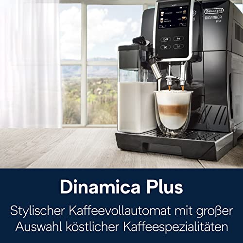De'Longhi Dinamica Plus ECAM 370.70.B & Lavazza Kaffeebohnen im Set, Kaffeevollautomat mit LatteCrema Milchsystem und Farbdisplay inkl. 1 kg Lavazza ¡Tierra! For Planet, Schwarz – Bild 3