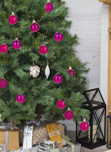 4CM Weihnachtsdeko Weihnachtskugeln, 40 Stücke Bruchsiche Christbaumkugeln Ornamente Rosa Weihnachtsbaumschmuck für Weihnachtsbaum… – Ansicht 7