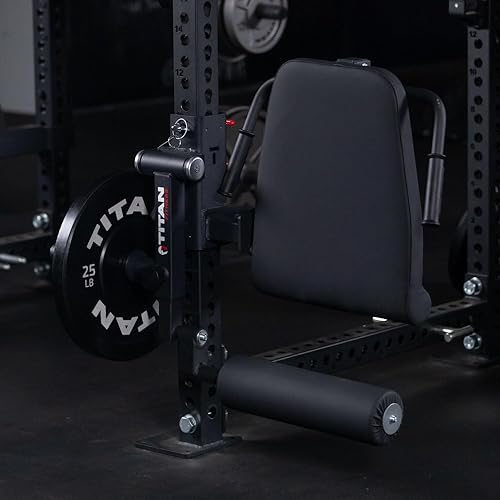 Miniatura 7 de Titan Fitness Titan Series - Accesorio de extensión y rizador de piernas montado en bastidor, se adapta a discos de peso olímpicos, clasificación de