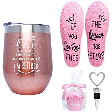 Valporia Retirement Gifts for Women 2023 Retirement Gifts for Nurses Coworker Doctor Teacher Retirement Tumbler Retirement Socks Women Cover
