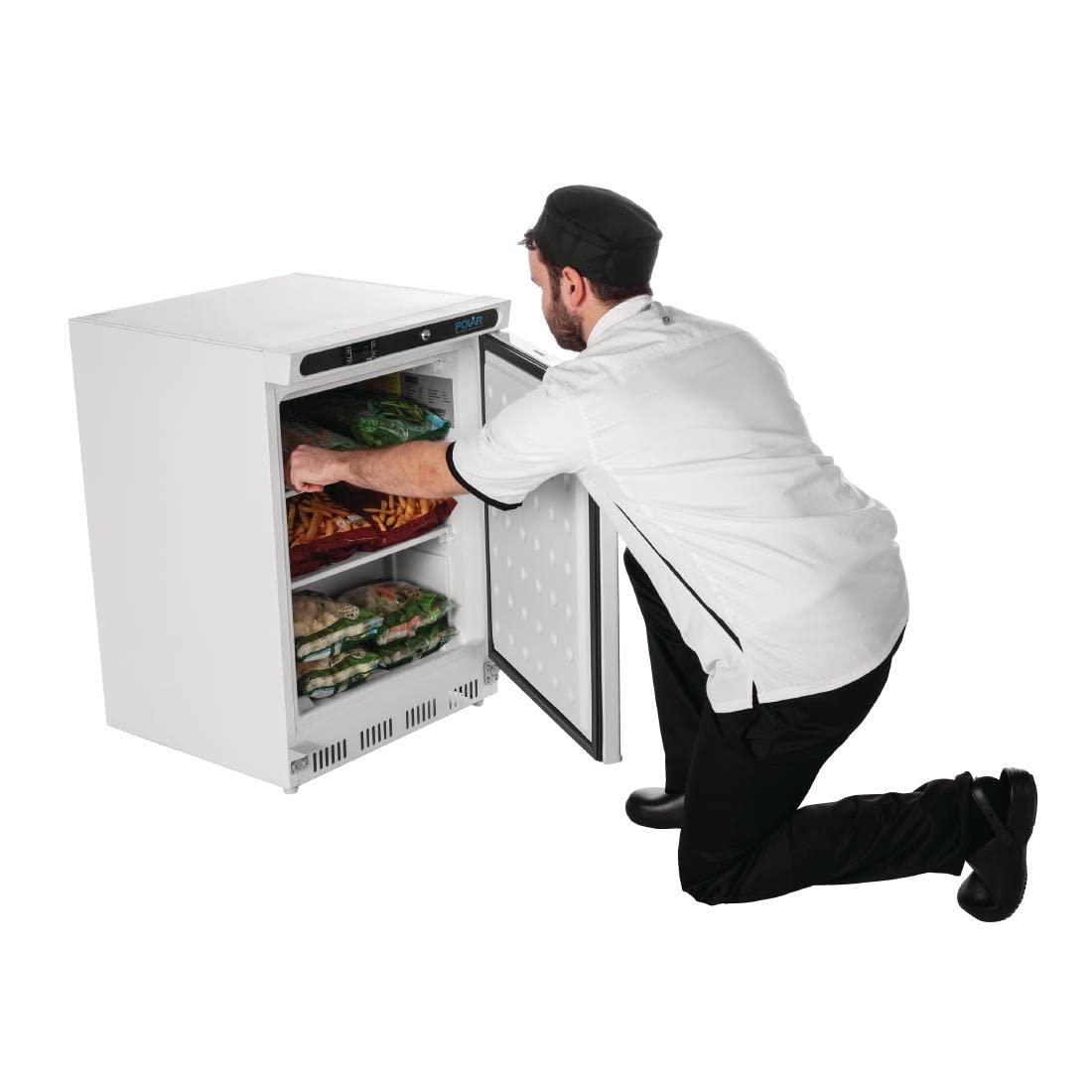 Polar debajo del congelador comercial blanco 140L LED Display Catering