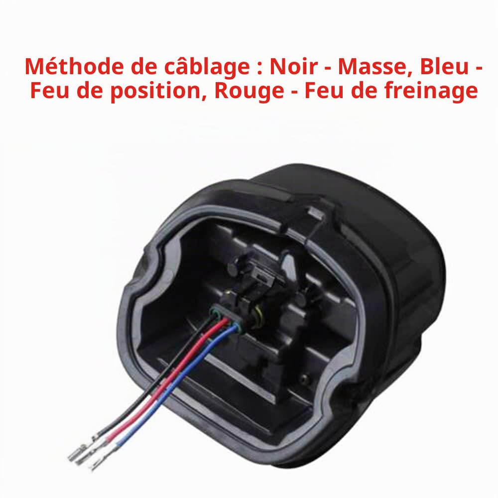 Riloer Feu arrière de moto 13 LED avec lentille fumée rouge/noire pour H-arley D-yna Road King Electra Glide Street Bob Touring Feu arrière LED fumé avec éclairage rouge Conduite de frein