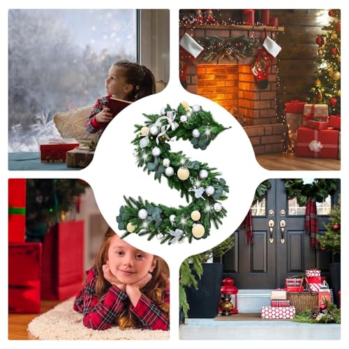 Guirlande rustique à LED 180cm pour cheminée : décoration lumineuse de Noël