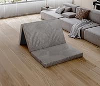 EGO Home Klappmatratze 65x196 cm, Faltmatratze Höhe 10 cm, Faltbare Matratze Härtegrade H3, Reisematratze 3-Teilige Visco Schaumstoff, Gästematratze Klappbar für Reisen, Camping, Boden, Gästebet