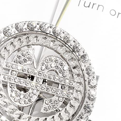 Weahre Dollar Sign Necklace Hip Hop 80s 90s Old School Rapper Costume Big Chunky Punk Pendant Plated Chain for Men Outfits4