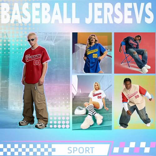 Custom Baseball Jersey Stitched Personalized Team Name Number Logo Shirts Sports Printed Uniform for Men Women Youth miniatura 6