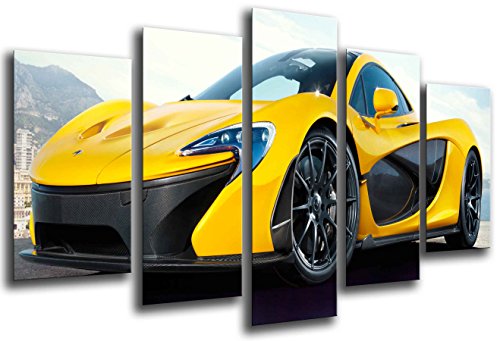 Poster Fotográfico Coche Deportivo, McLaren F1 GT, Amarillo Tamaño total: 165 x 62 cm XXL Cover