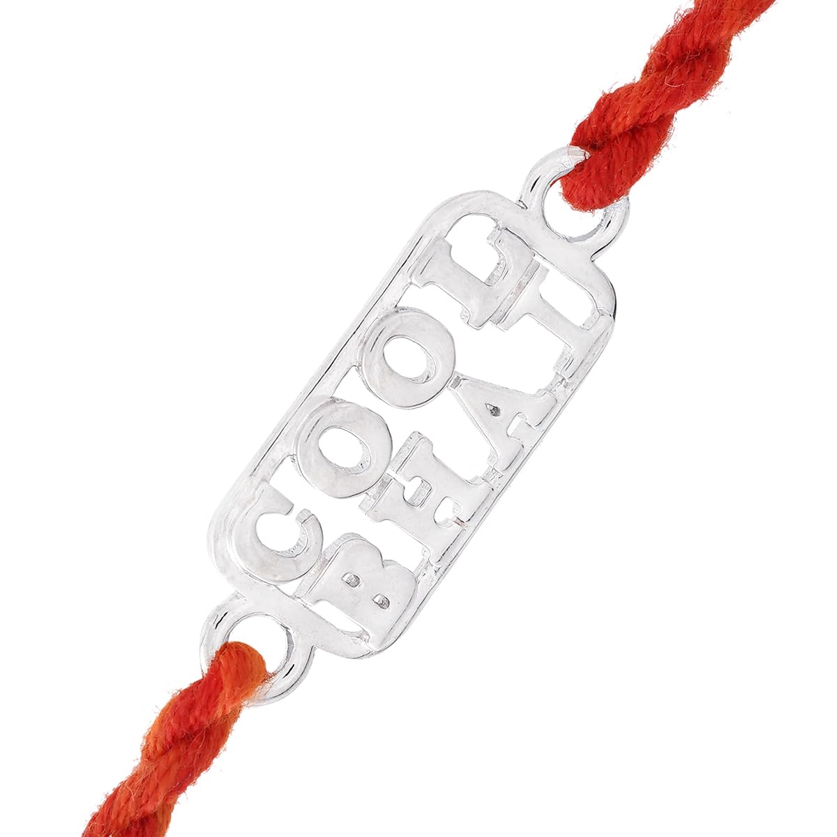 925 Silver Bhai Thread Rakhi with Roli Chawal Pack