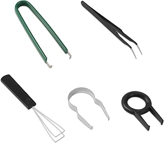 Set of 5pcs Keyboard Cleaning Tools, Keycap Remover Key Switch Puller Keycap Puller Kit with Keycap Tweezers for Hot Swappable Mechanical Keyboards