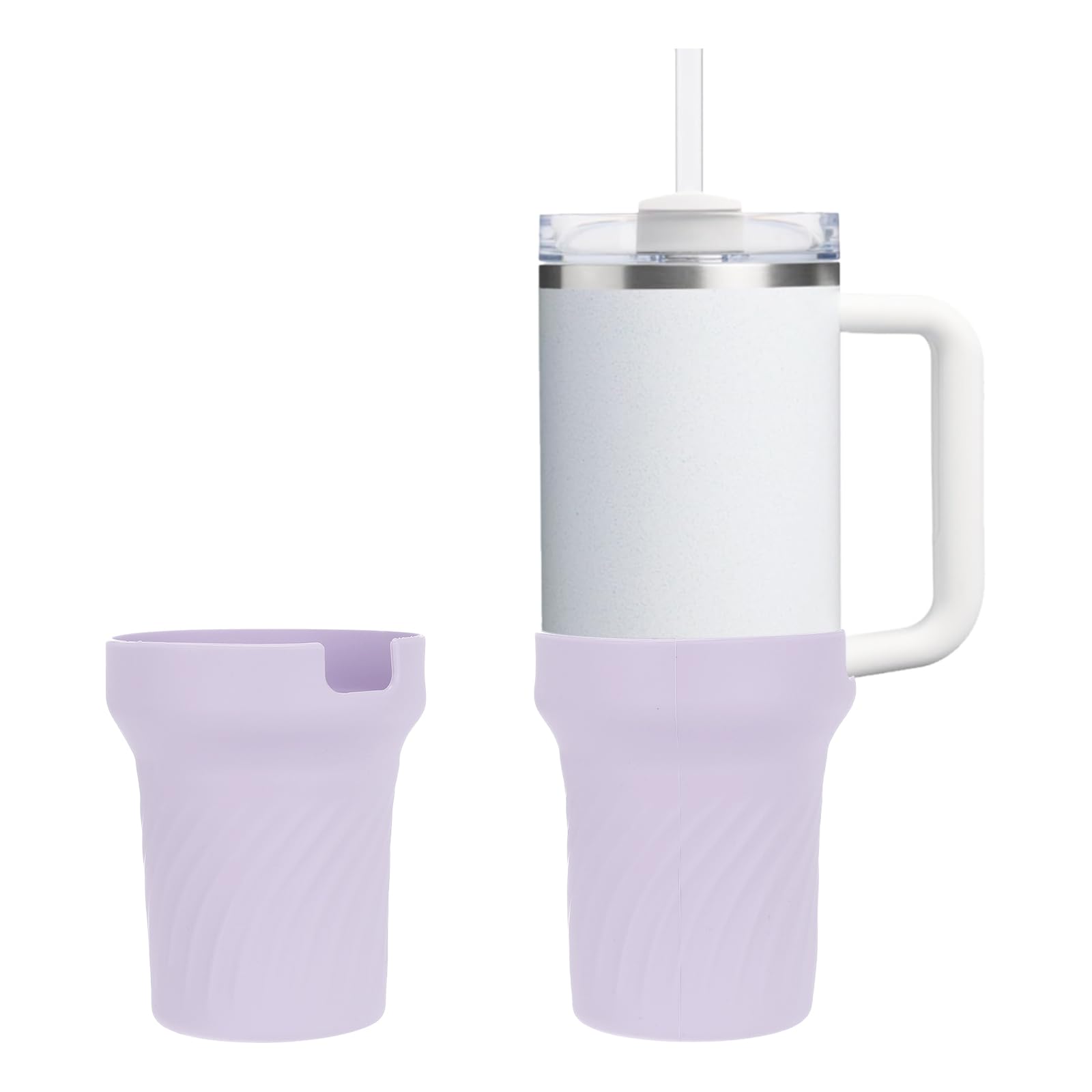 sourcing map Silicone Bottle Boots, Anti-Slip Bottom Protective Sleeve Covers Avoid Noise for 40oz Tumbler Water Bottles Accessories, Purple