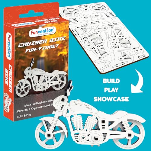Image of Funvention Birthday Return Gifts(Pack of 12)Fun Fidgets,Aircraft+Bike+Cars DIY Mini Mechanical Models 3D Puzzle Return Favours for Kids Birthday Party 5+ Years Made in India Toys Return Gift,Silver