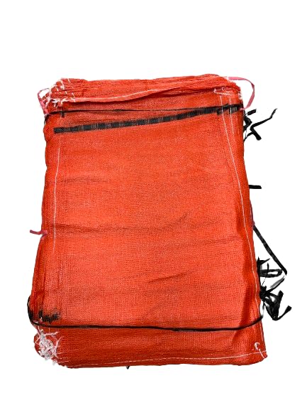 100 Firewood Nets Woven Leno 45x60cm Orange (Specialised for firewood, logs & potatoes)